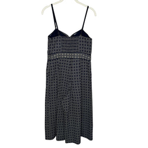 Anthropologie elevenses Remy Jumpsuit Size 6 Navy Blue Print Sleeveless Cotton