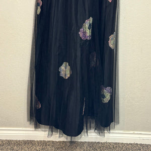 NWT Anthropologie Geisha Designs Black Floral Tulle Corset Dress Sz Medium $348