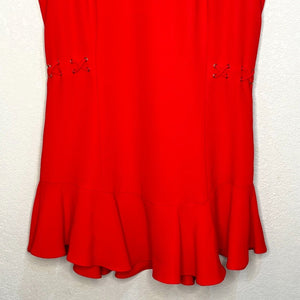 Amanda Uprichard Red Mckenna Lace Side Waist Mini Dress Size Medium $194