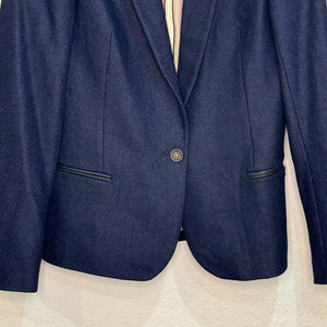 Maison Scotch Womens Navy Blue Wool Blend Lined Blazer Jacket US Size Medium 10