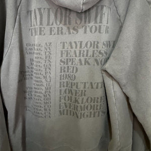 Taylor Swift Eras Tour Charcoal Gray Hoodie Sweatshirt Size Large