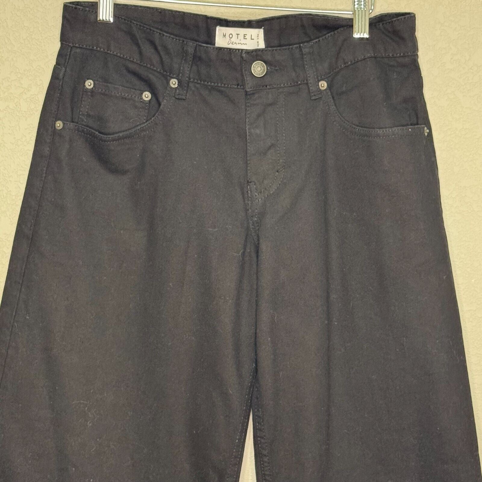 MOTEL Extra Wide Leg Black Denim Jeans Size 28 100% Cotton