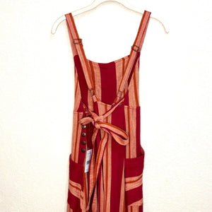 FREE PEOPLE Red Wildberry Combo Crossback Chante Maxi Dress Size Small NEW $198