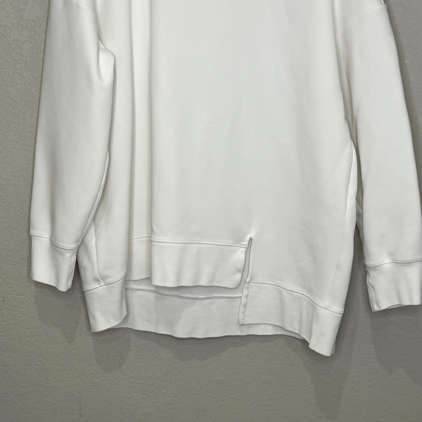 Wolford Sweatshirt Womens Medium White Oversized Mock Neck Asymmetrical Pullover