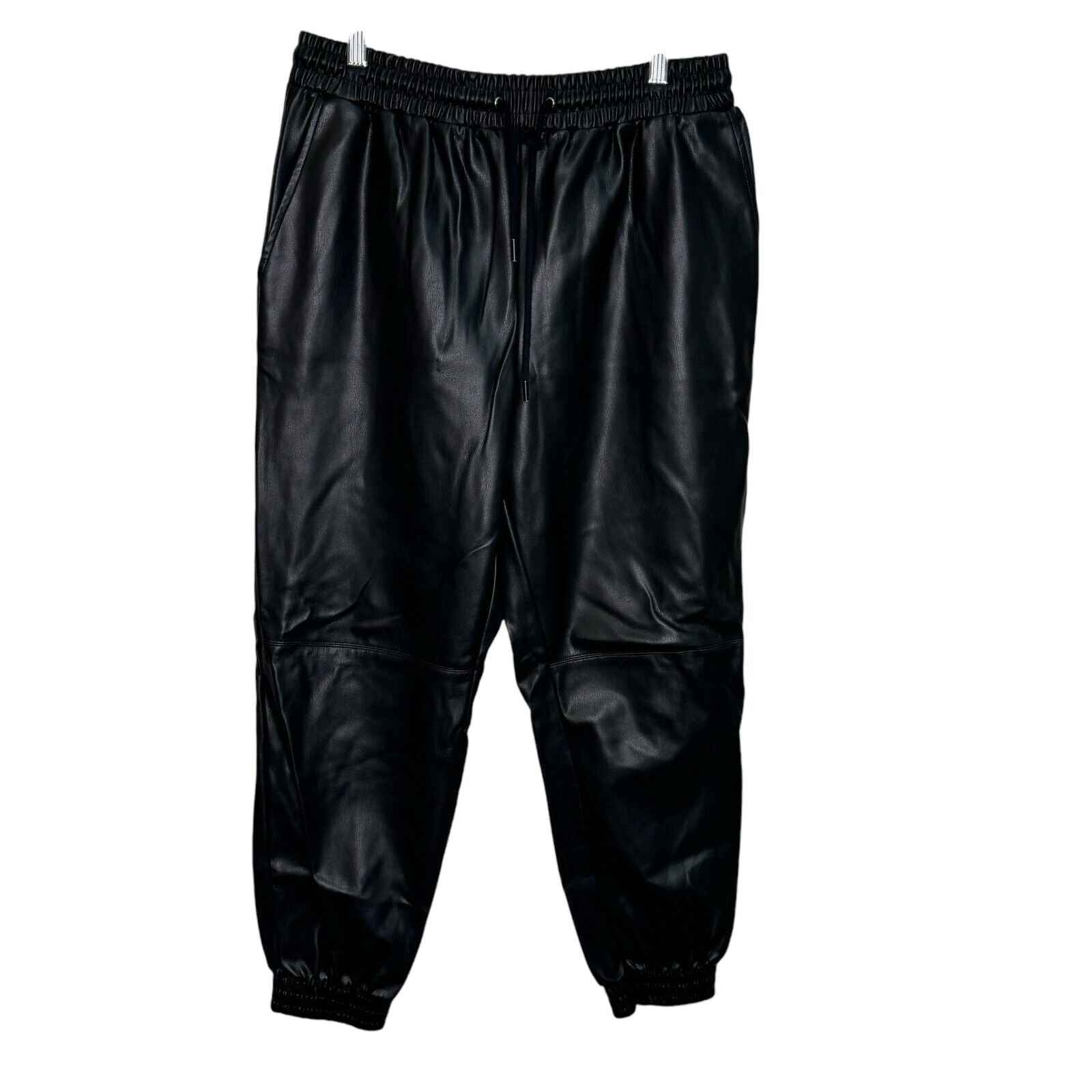 TRUTH by Republic Black Faux Leather Ankle Jogger Pants Size Large