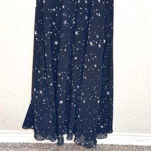 Fame and Partners Dress Black White The Rumi Starry Night Maxi Gown Size 10