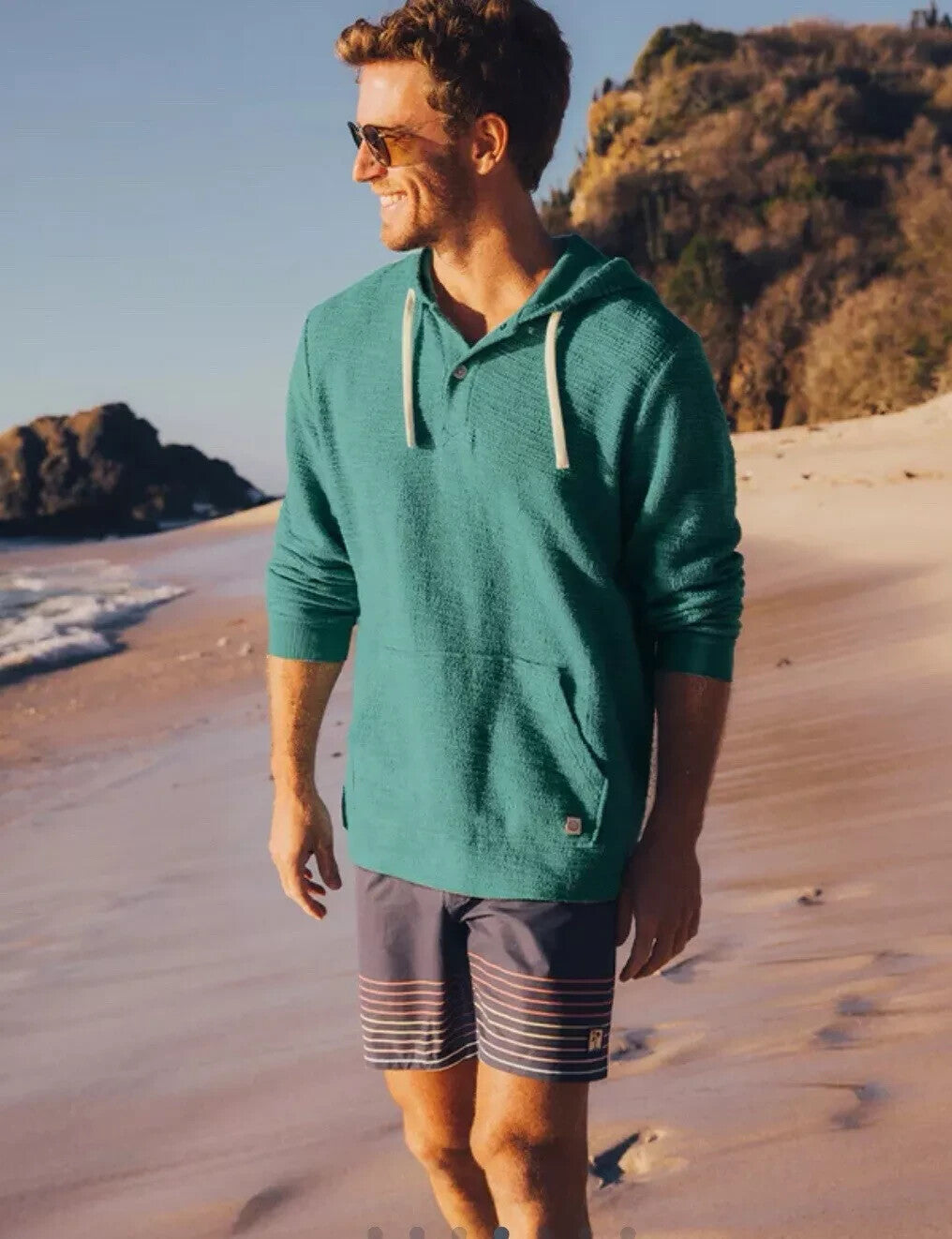 Marine Layer Portola Beach Hoodie Men’s Size Small Beryl Green
