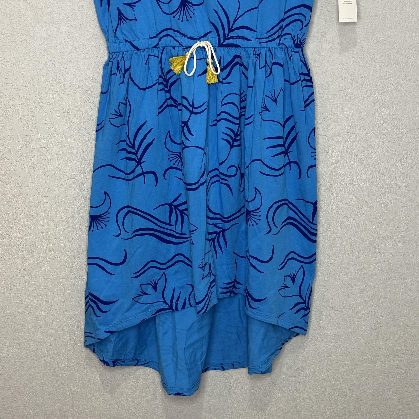 Tea Collection Dress Womens Medium Blue Pottery Floral High Low Mommy & Me