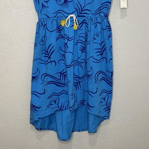 Tea Collection Dress Womens Medium Blue Pottery Floral High Low Mommy & Me
