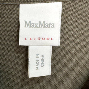 MaxMara Leisure Olive Green Enfasi Cotton Jersey Pique Polo Dress Size XL