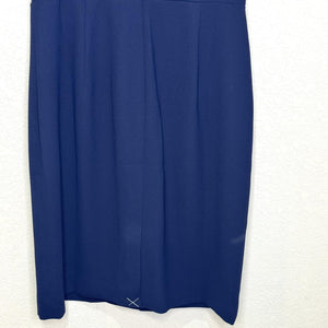 J Crew Dress Womens 10 Navy Blue 365 Faux Wrap Sleeveless Ruffle Midi J5239