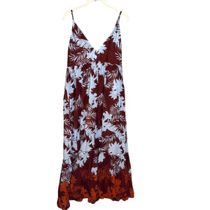 Seafolly Maxi Dress Size Small $149 NEW Wild Tropics Beach Brown Floral