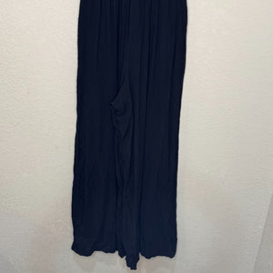 Anthropologie Jumpsuit Size Medium Black Bionda Plisse Smocked Waist Halter Neck