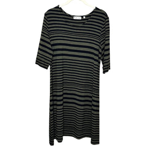 Habitat Dress Womens Small Shirt Dress Striped Knit Stretch Casual