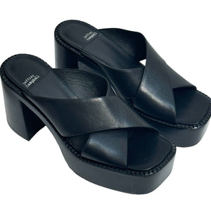 Jeffrey Campbell Kiff Black Platform Slide Sandal Women Size 10 $184