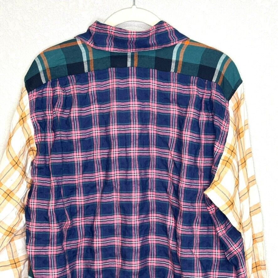 LOEWE Plaid Patchwork Check Long Shirt Tunic / Dress Size XXS (FR 32)