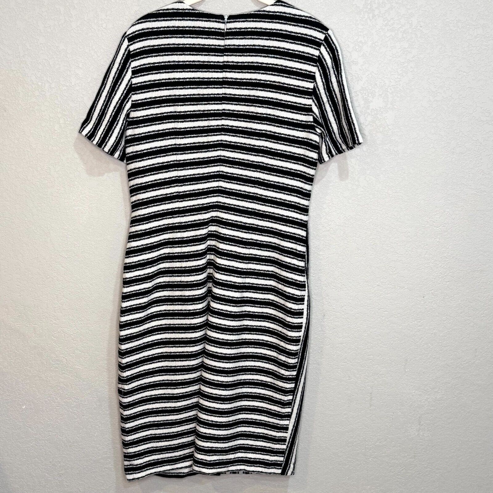 HUGO BOSS NEW Haripela Stripe Ribbed Knit Stretch Sheath Dress Size 6 $545