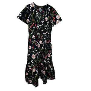 Anthropologie Black Floral Somerset Dress Size XL