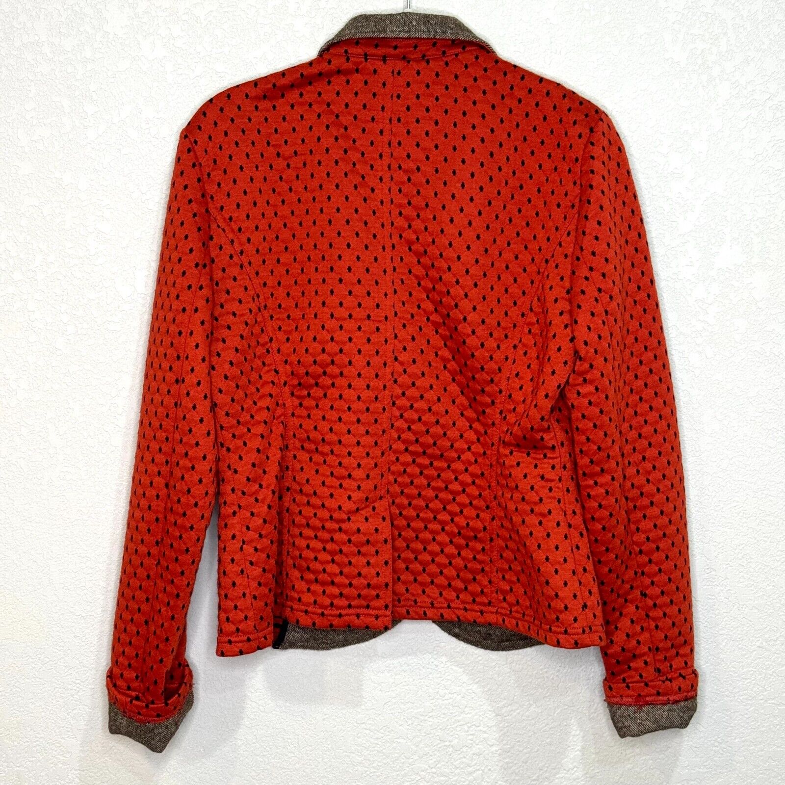 Free People Burnt Orange Red Quilted Tweed Blazer Size Medium