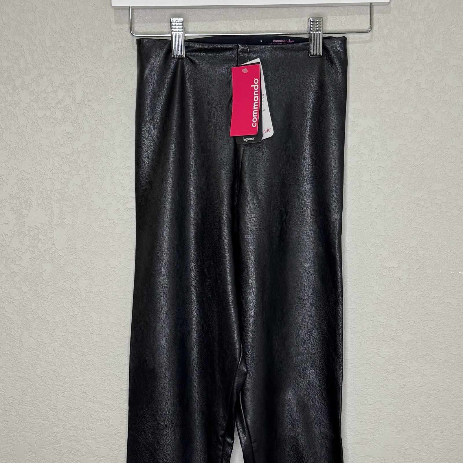Commando Leggings Womens Small Black Faux Leather Perfect Control Made USA SLG06