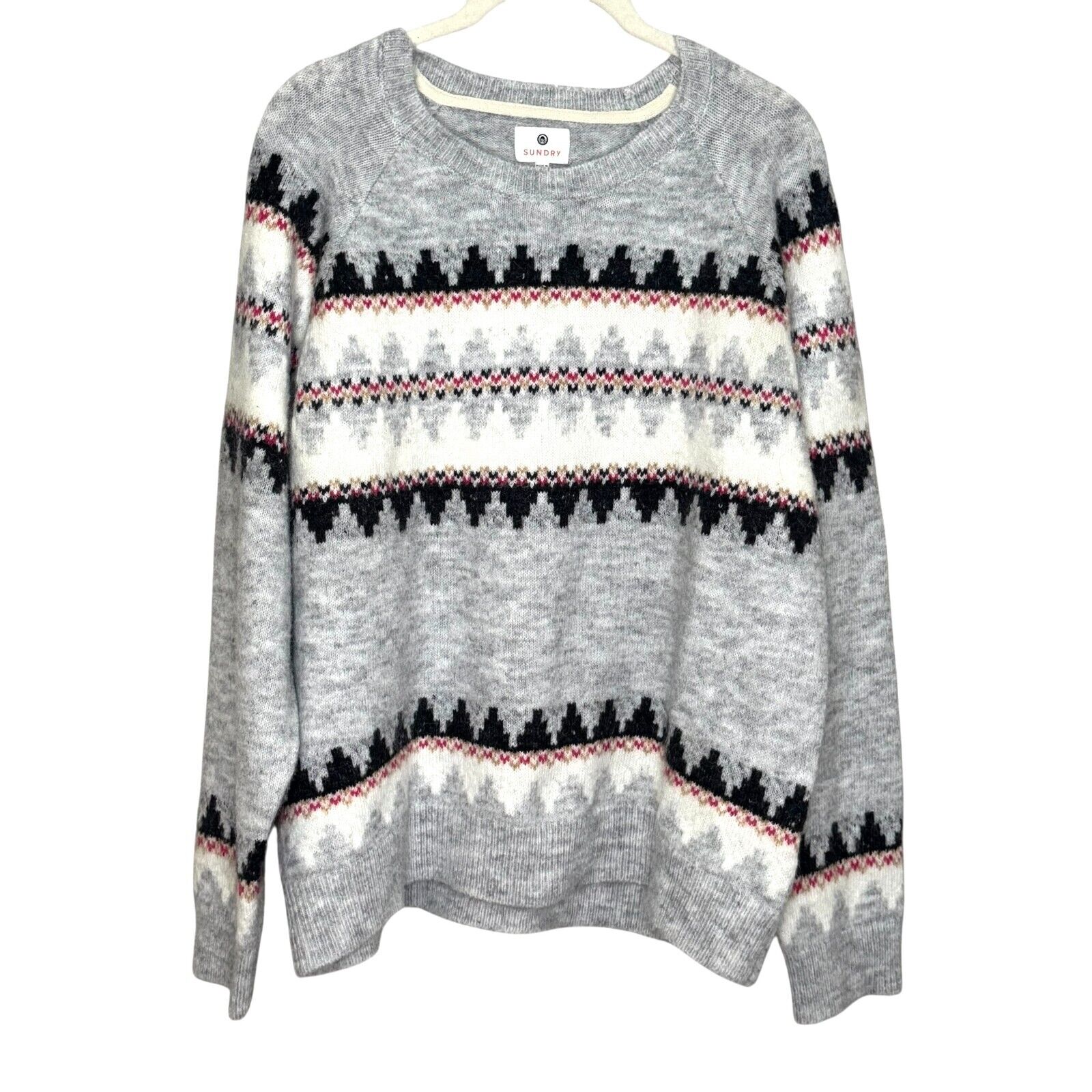 SUNDRY Fair Isle Raglan Sweater Size Medium (Sundry 2) $188