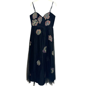 NWT Anthropologie Geisha Designs Black Floral Tulle Corset Dress Sz Medium $348