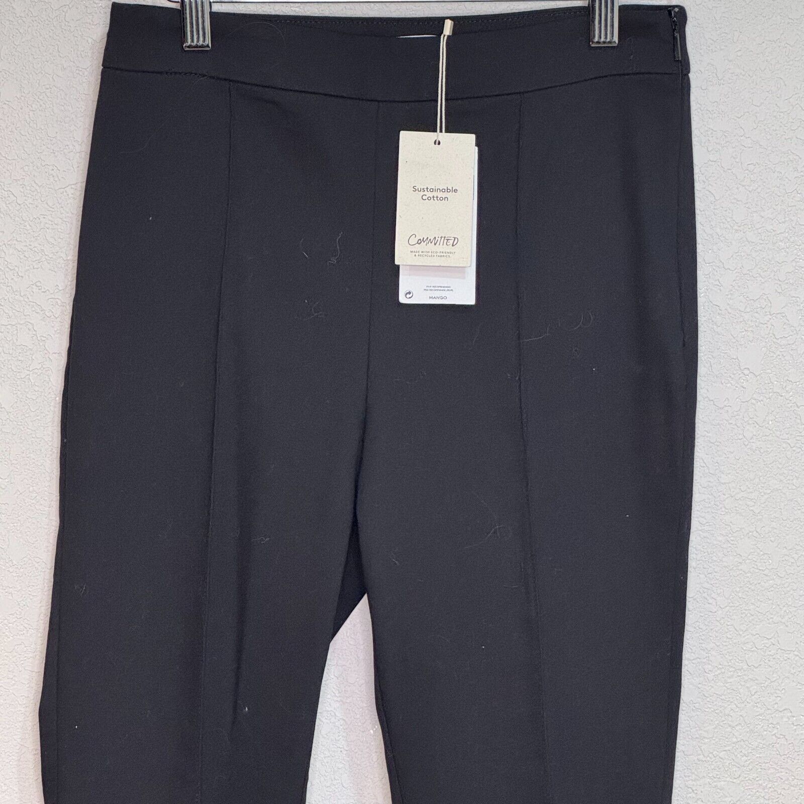 Mango NEW Black Flare Crop Trousers Pants Size 4