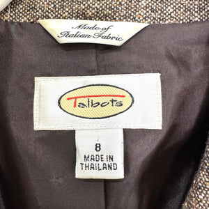 Talbots Blazer Womens 8 Wool Silk Blend Italian Fabric Tweed Jacket Classic