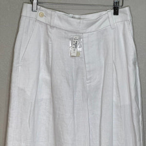 Madewell NEW White Harlow Wide-Leg Pants in 100% Linen Size 6