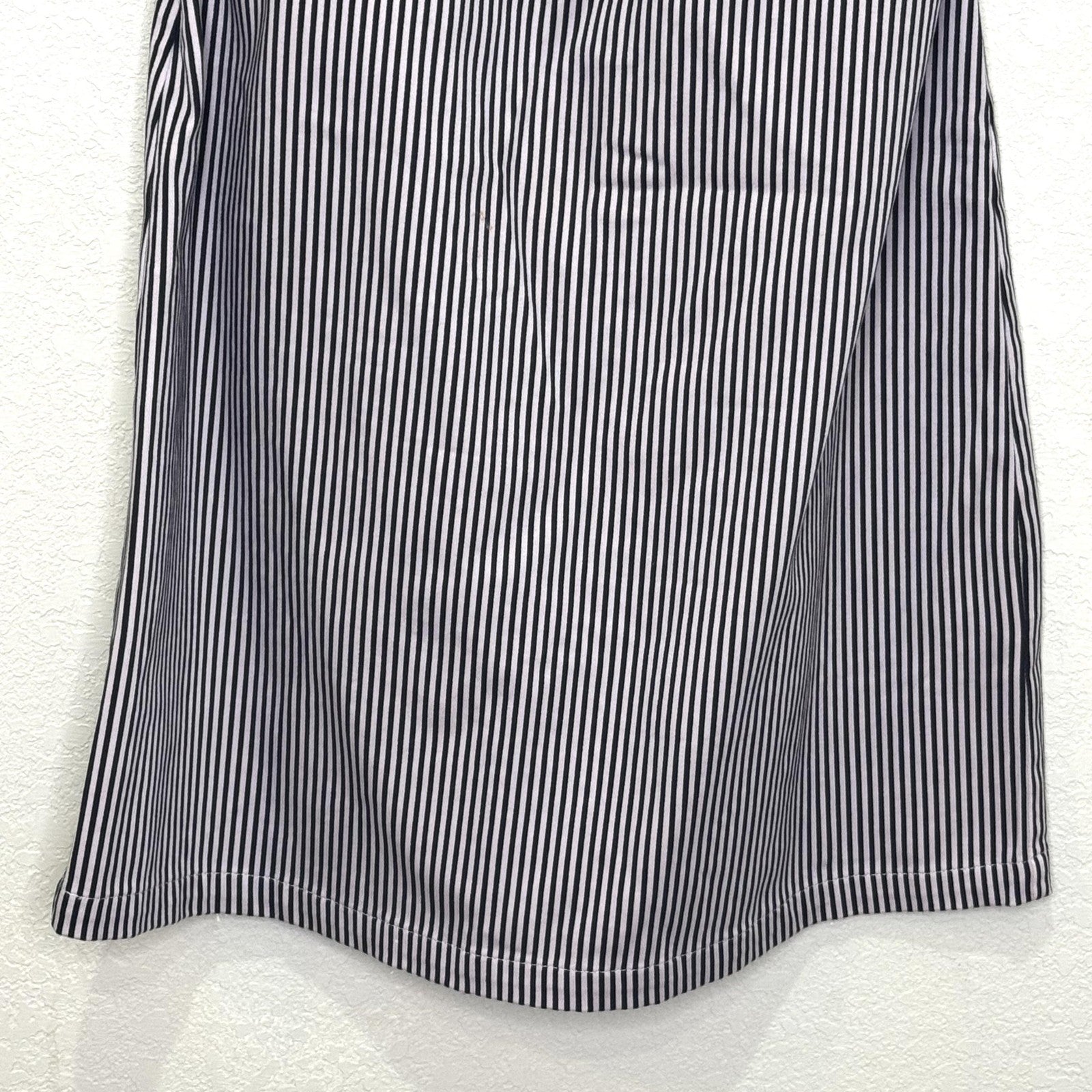 Volcom Frochickie Dress Womens Small Black White Stripe Strapless Zip Cotton