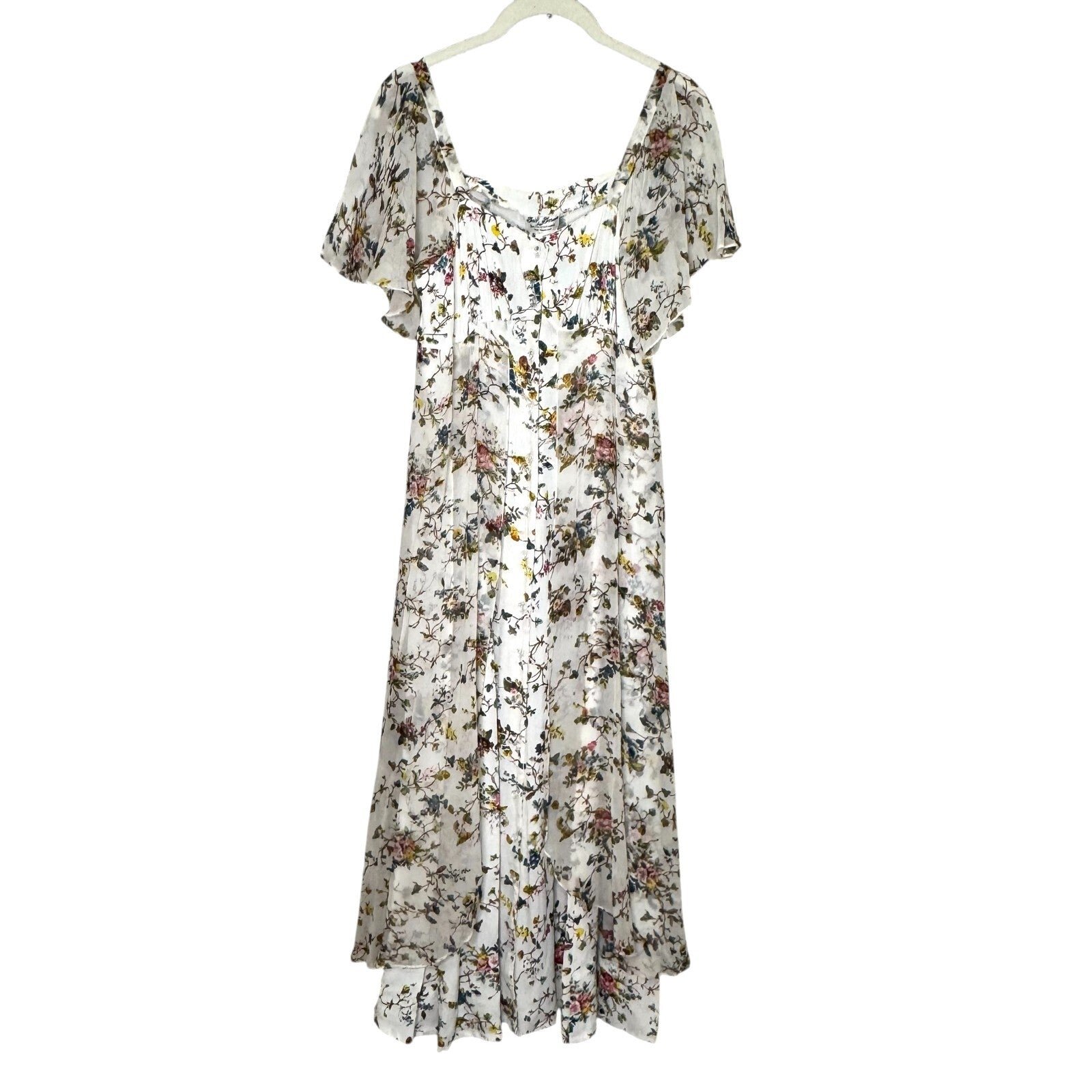 VTG Gail Garner All That Glitters San Francisco Dress Size Small Floral Sheer