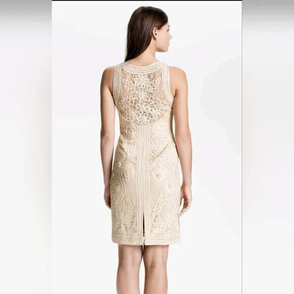 Sue Wong Nocturne Ivory Lace Sleeveless Dress Size 12