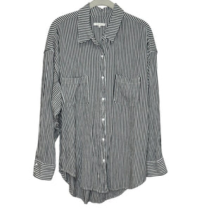 Z Supply Lalo Button Up Top Tunic Size XS / Small Striped Black White