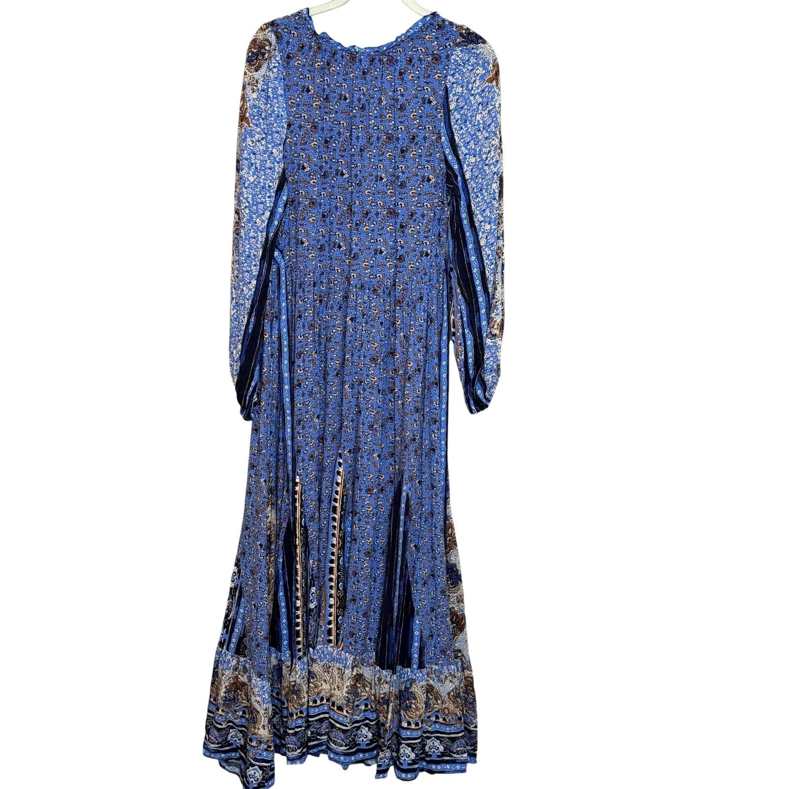 Free People Happy Feelings Midi Dress in Periwinkle Blue Combo Size Small