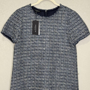Lafayette 148 Dress Womens Petite Small Shift Tweed Fringe New Pockets