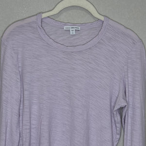 James Perse Long Sleeve Shirt Womens Medium Lilac Supima Cotton Slub Made USA