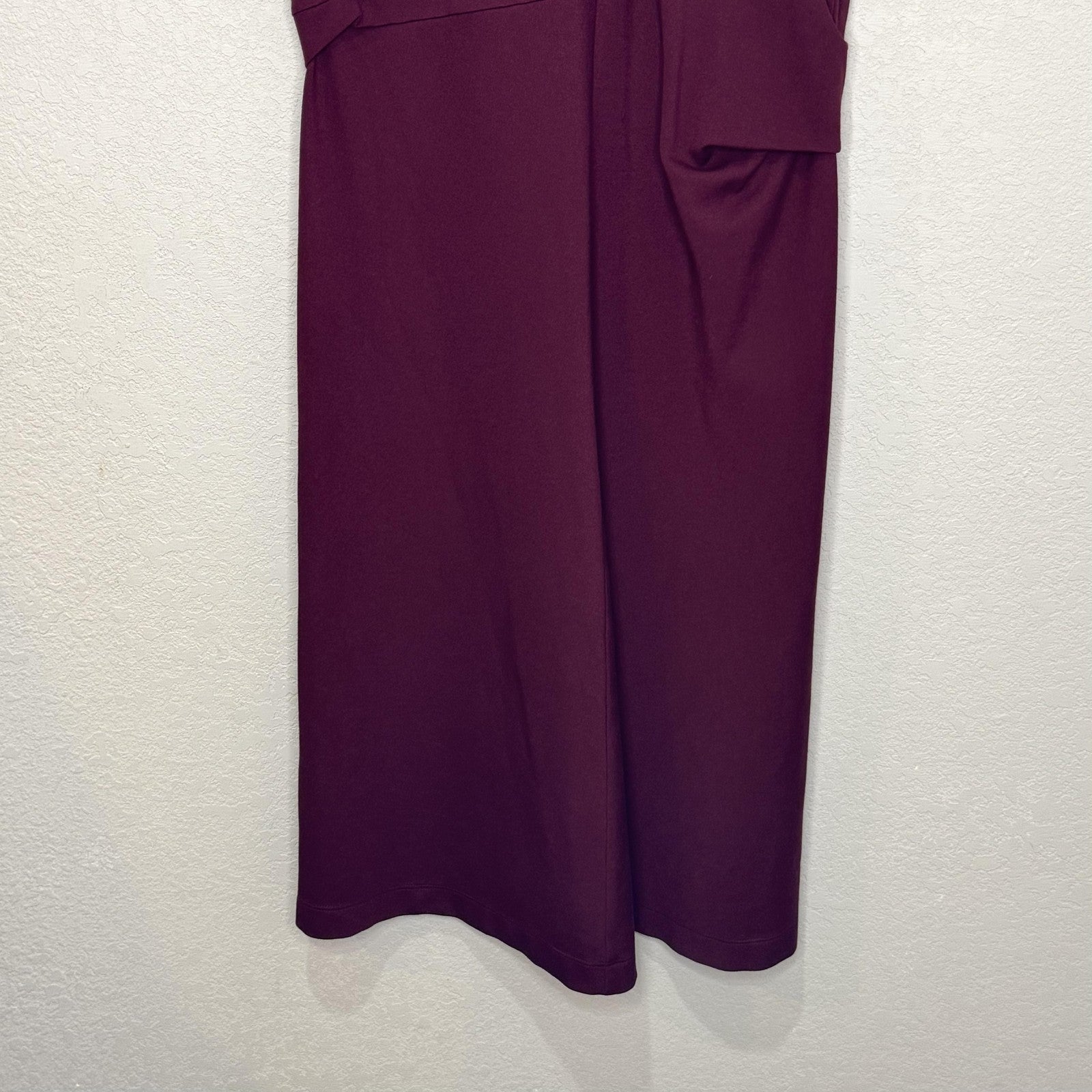 Jil Sander Dress Womens Medium Burgundy Sleeveless Midi Made Italy Modal Blend
