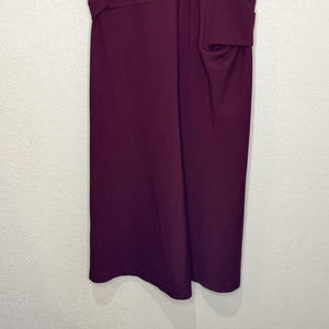 Jil Sander Dress Womens Medium Burgundy Sleeveless Midi Made Italy Modal Blend