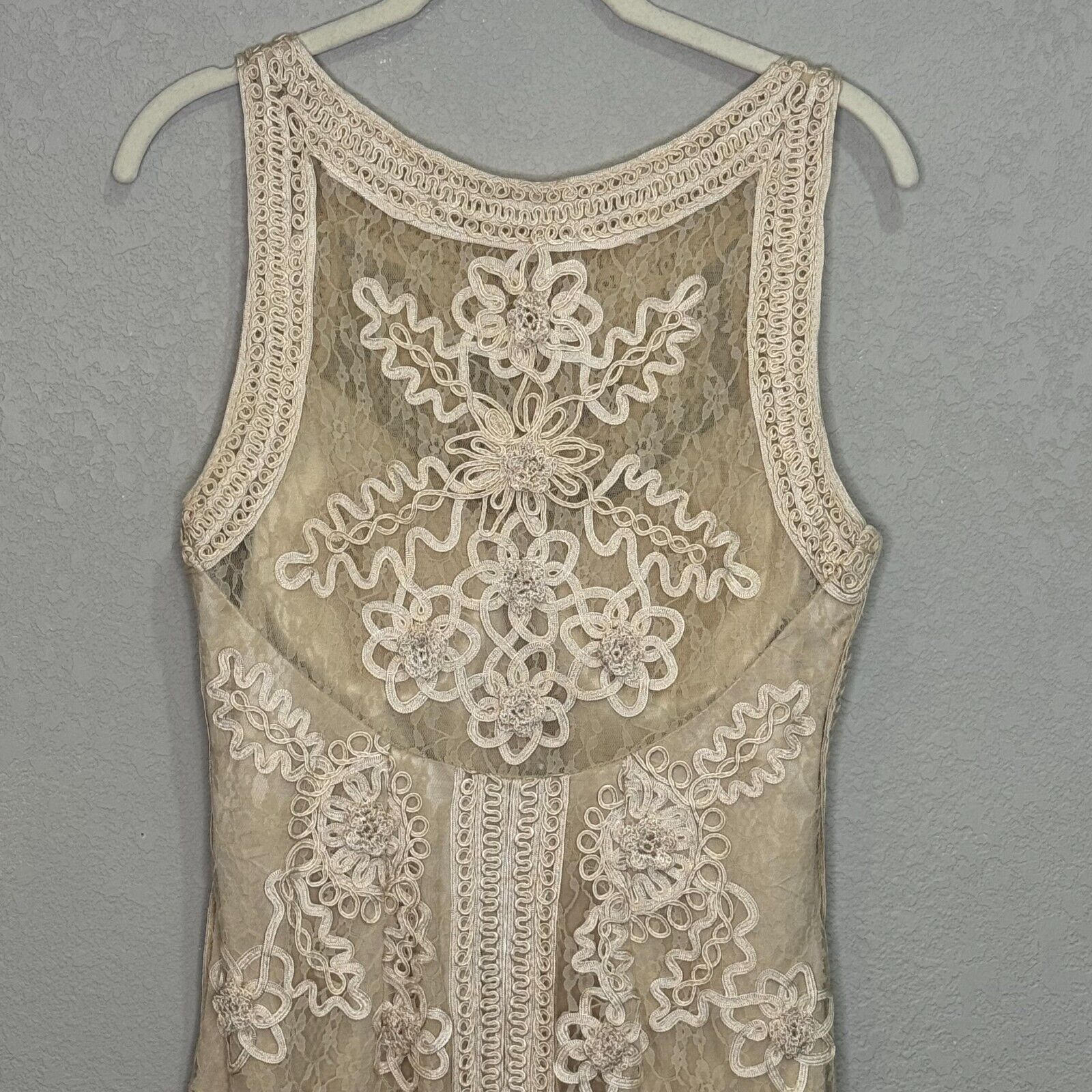 Sue Wong Nocturne Ivory Lace Sleeveless Dress Size 12