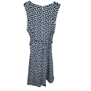 Boden Navy Blue Green White Mischa Belted Dress Size 8