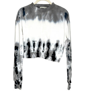 Alice + Olivia Malibu Tie Dye Sweatshirt Size XS White Black Cropped