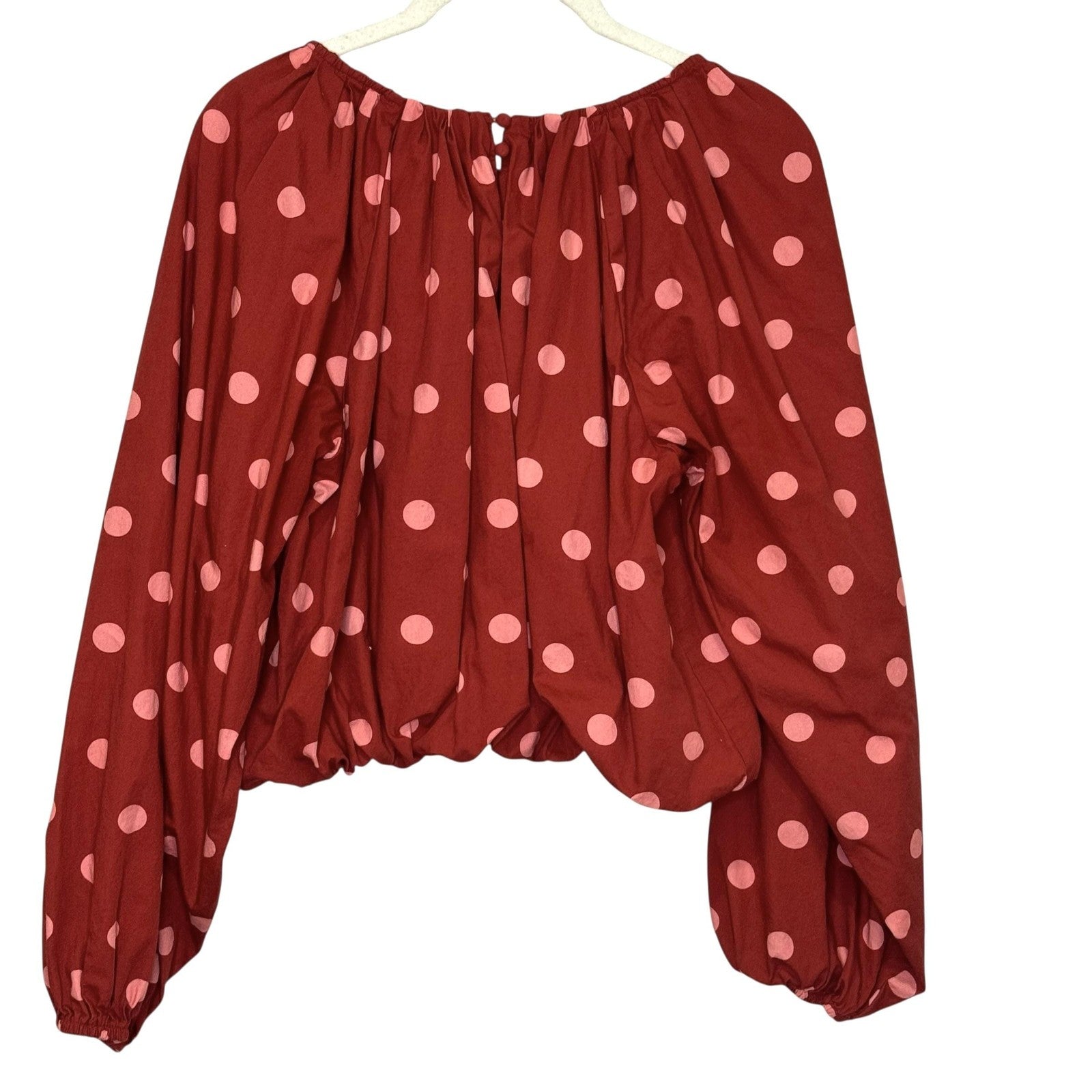 Maeve Anthropologie Blouse Womens Small Balloon Sleeve Polka Dot Boho Top