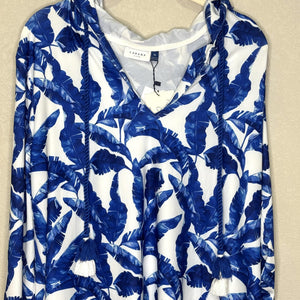 Cabana Life Hooded Cover Up Dress Womens XL Palm Print UPF 50+ Sun Protection