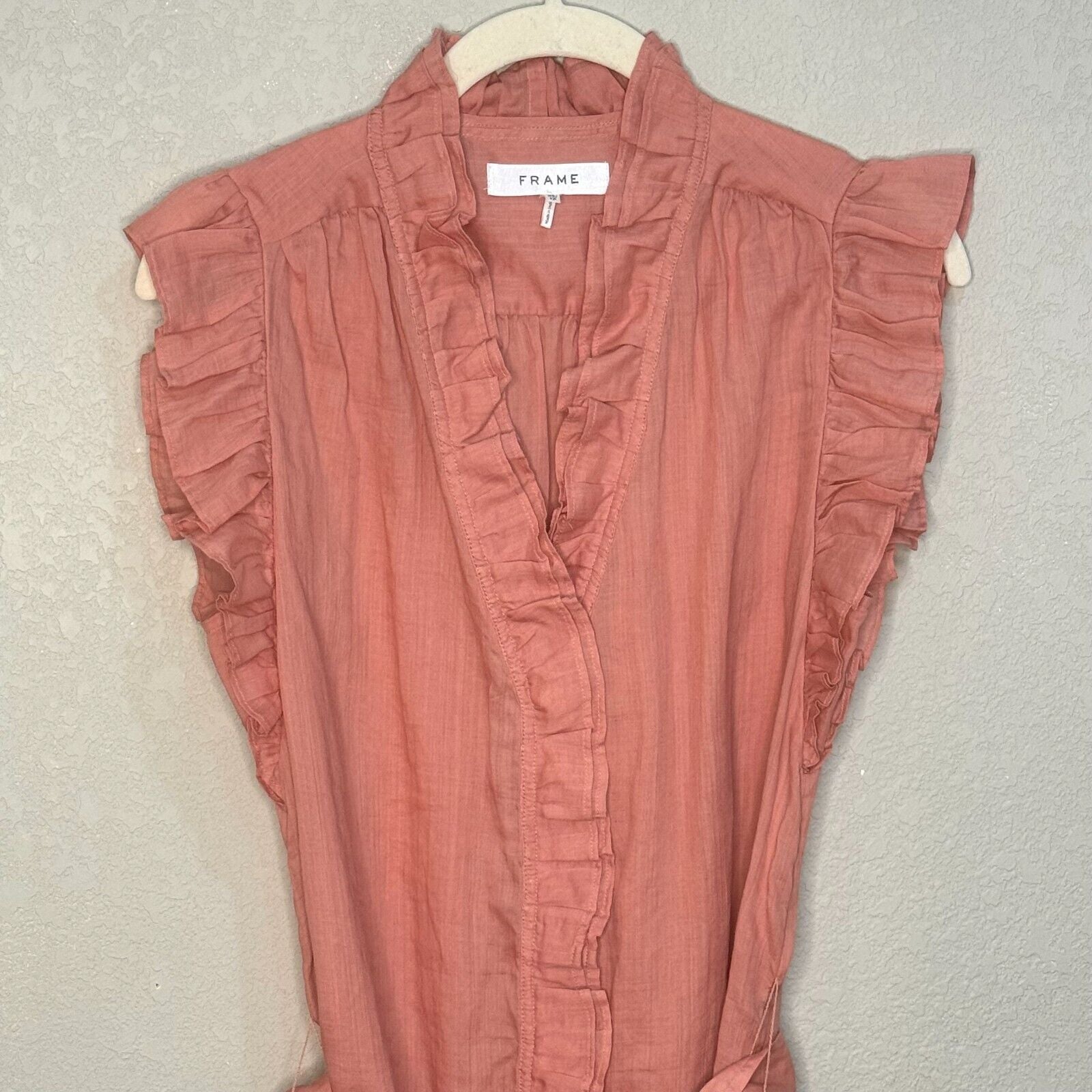 Frame Terracota Lauren Ramie Mini Dress Size XS $398