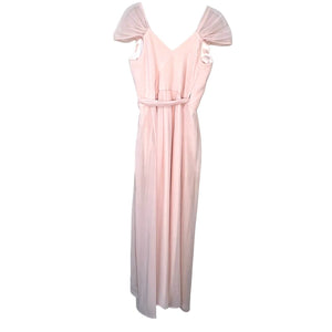 Ceremony by Joanna August Newbury Blush Pink Maxi Formal Wrap Dress Size XS