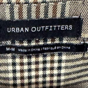 Urban Outfitters Cassidy Shorts Romper Medium Brown Plaid Square Neck
