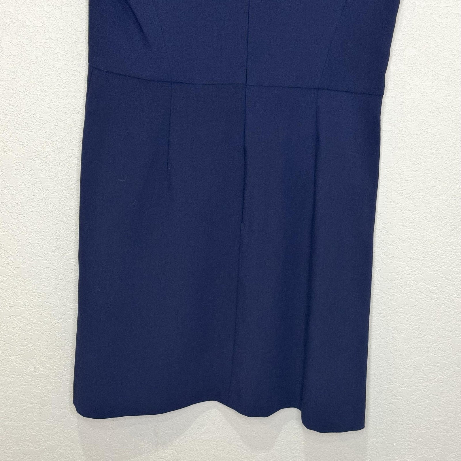 French Connection Dress Medium Whisper Navy Blue Short Sleeve Work Office Career