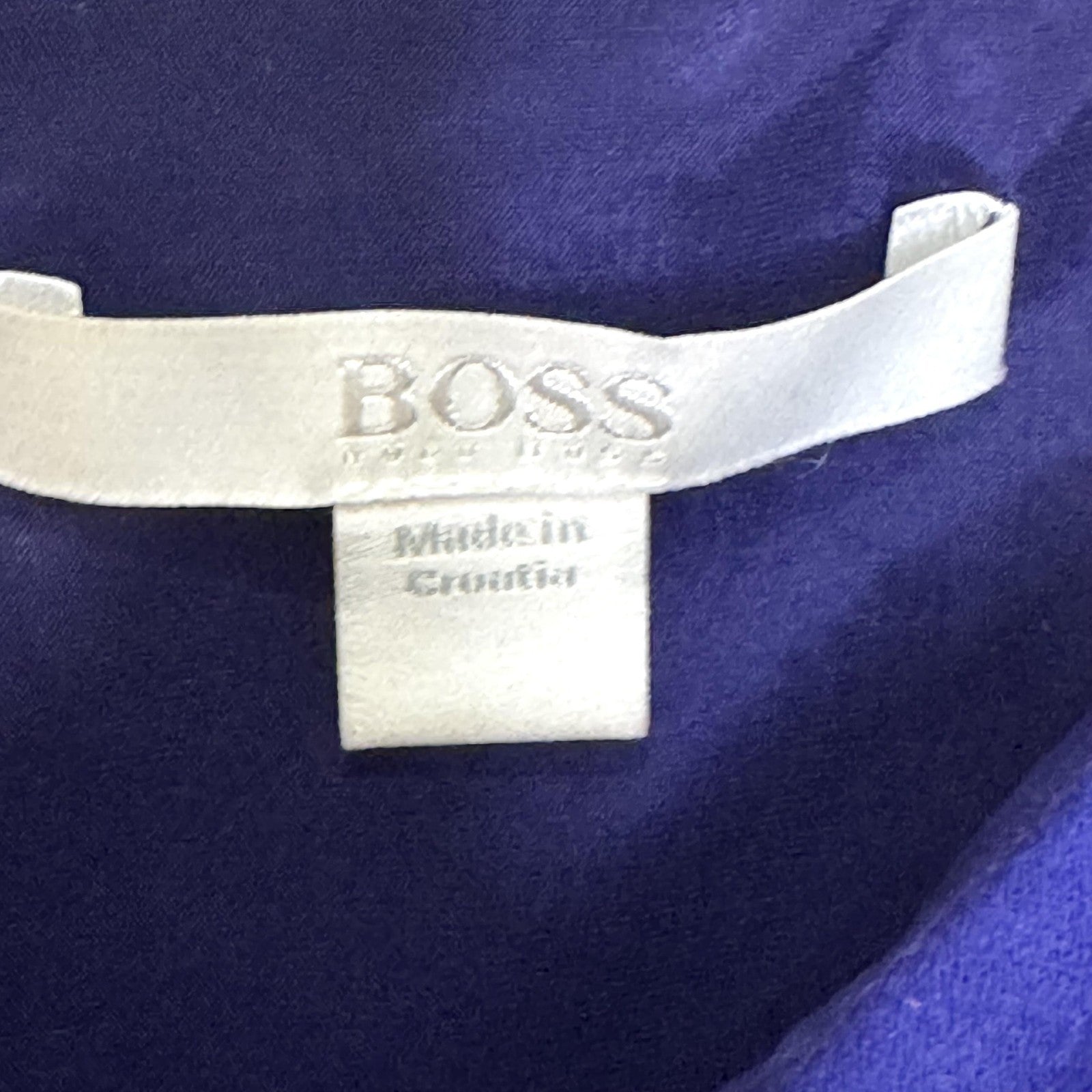 BOSS Dress Womens US 6 Blue Dripera Sheath Three Quarter Sleeve Knee Length Work