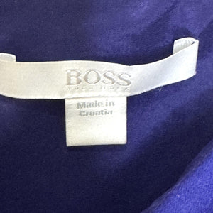 BOSS Dress Womens US 6 Blue Dripera Sheath Three Quarter Sleeve Knee Length Work