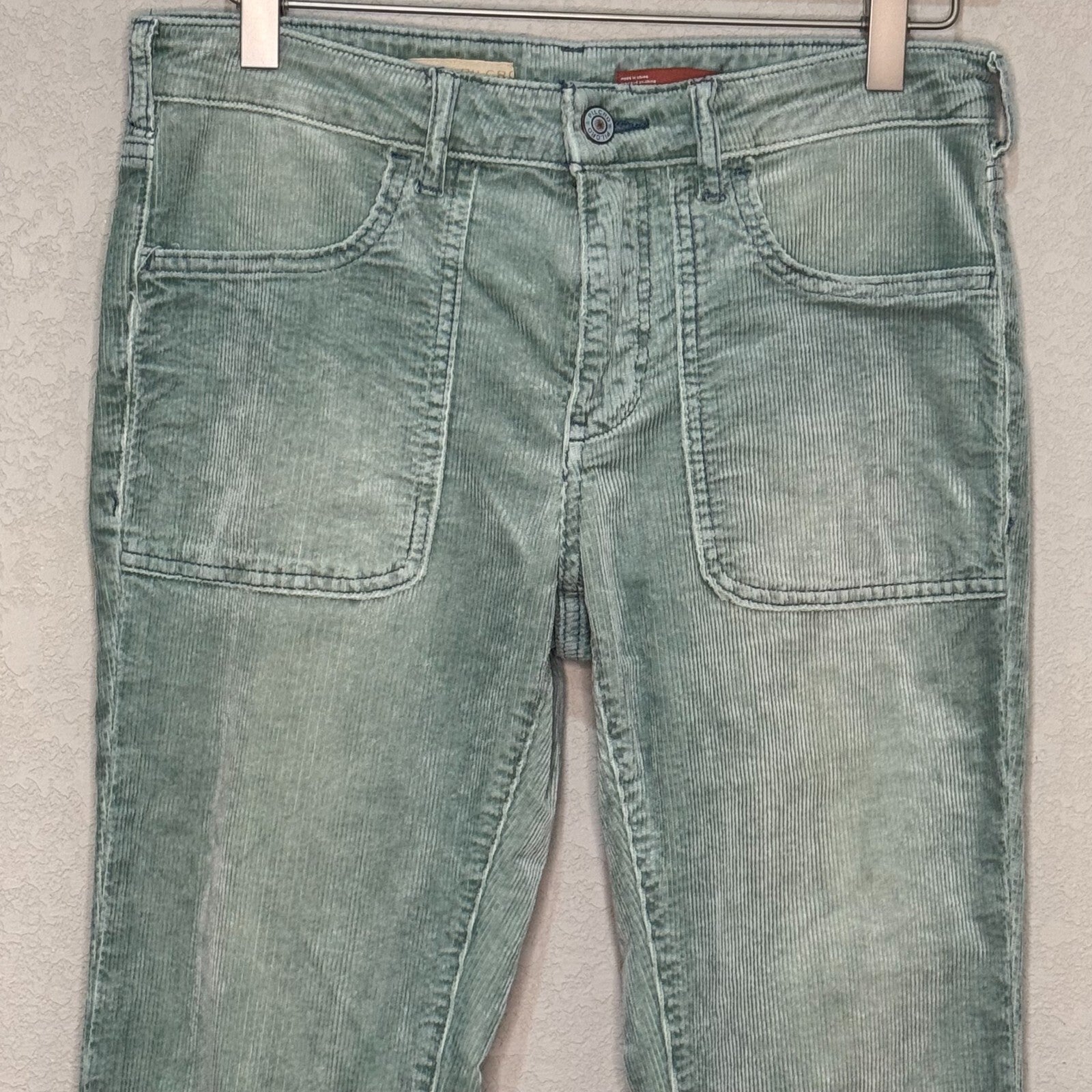 Anthropologie Pilcro The Icon Corduroy Jeans Pants Size 27 Green Flare Low Rise